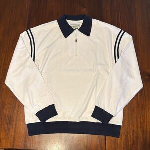 Bogey Boys White Terry Cloth Collared Quarter Zip Golf Sweater Men’s Medium